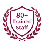 80 plus trained staff